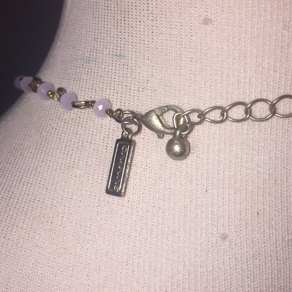 Canvas pink beaded gold chain necklace choker - Picture 7 of 8